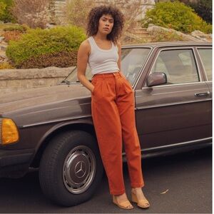 Big Bud Press Heavyweight heritage Trousers Burnt Terracotta XL